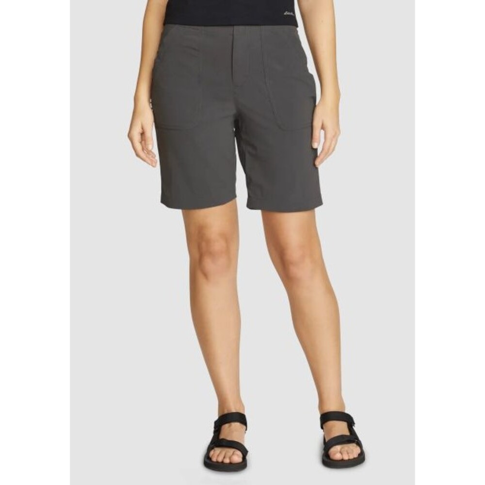 Eddie Bauer Women’s Shorts Horizon Bermuda Gray High Rise Fitted Size 14 Petite